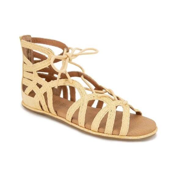 gentle souls Shoes - Gentle Souls Break My Heart 3 Raffia Leather Gladiator Sandals 7.5